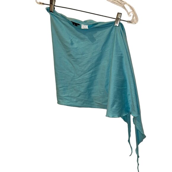 theory turquoise wrap tie pareo cover up skirt S - Picture 1 of 4